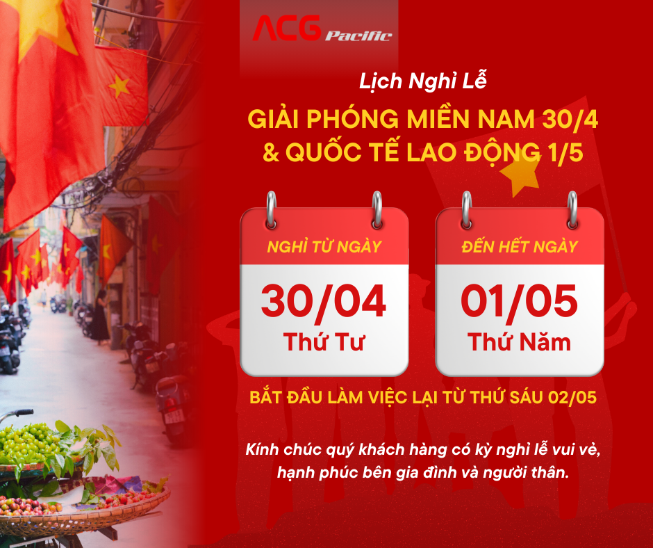 THÔNG BÁO LỊCH NGHỈ LỄ 30/4 - 1/5 NĂM 2025