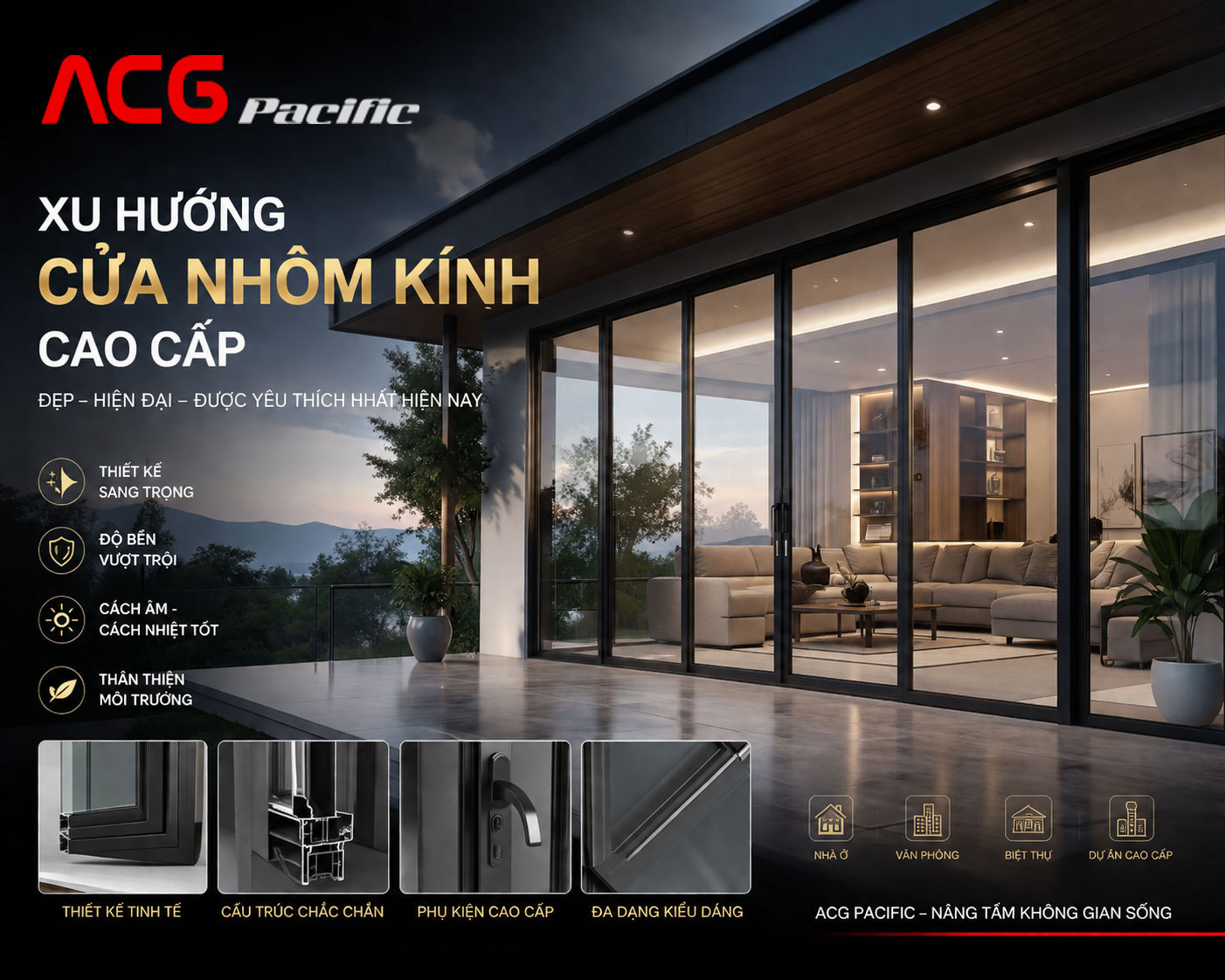 Xu hướng cửa nhôm kính cao cấp đẹp, hiện đại được yêu thích nhất hiện nay.