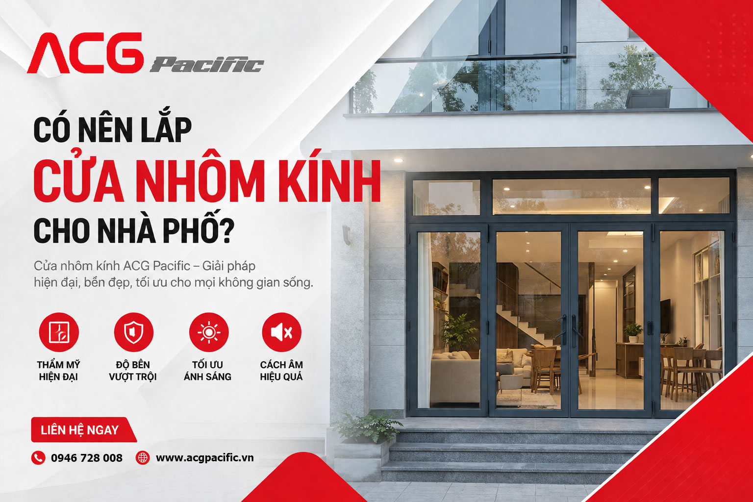 Có nên lắp cửa nhôm kính cho nhà phố?
