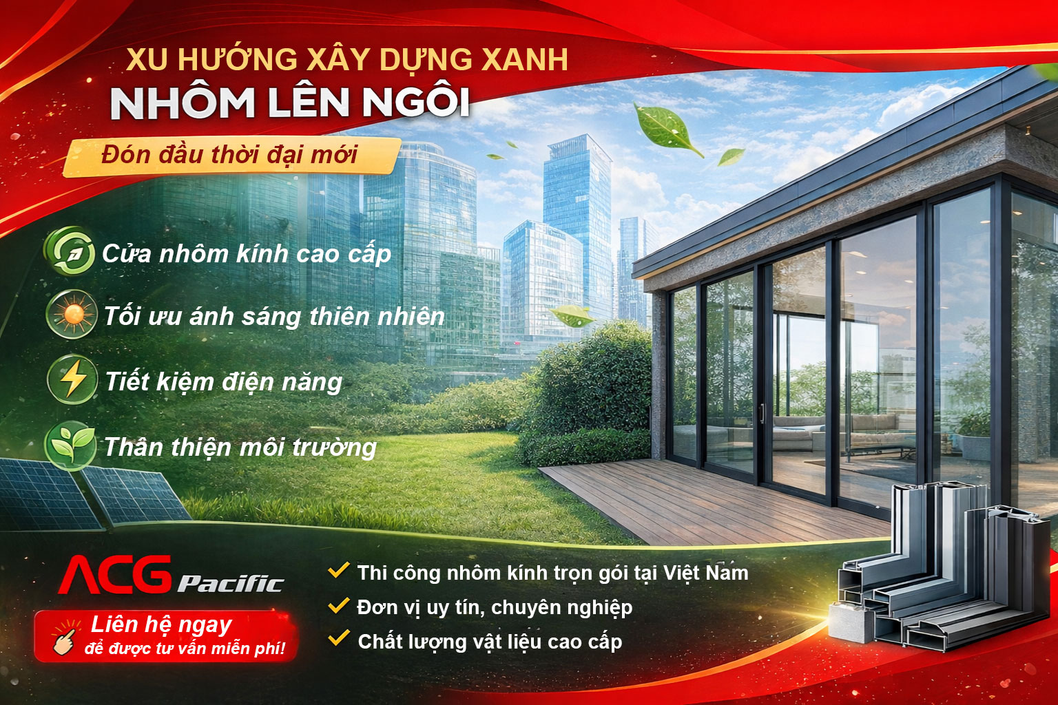 Xu hướng sử dụng vật liệu tuần hoàn trong ngành xây dựng và vai trò của nhôm.