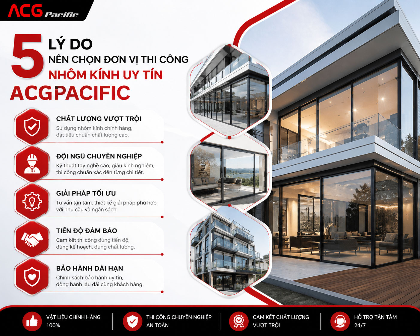 5 lý do nên chọn đơn vị thi công nhôm kính uy tín ACGPACIFIC