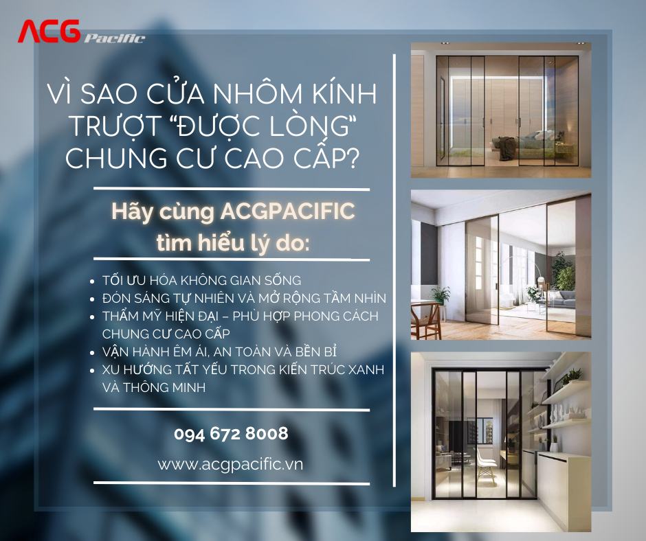 Tại sao cửa nhôm kính trượt được ưa chuộng trong thiết kế chung cư cao cấp?