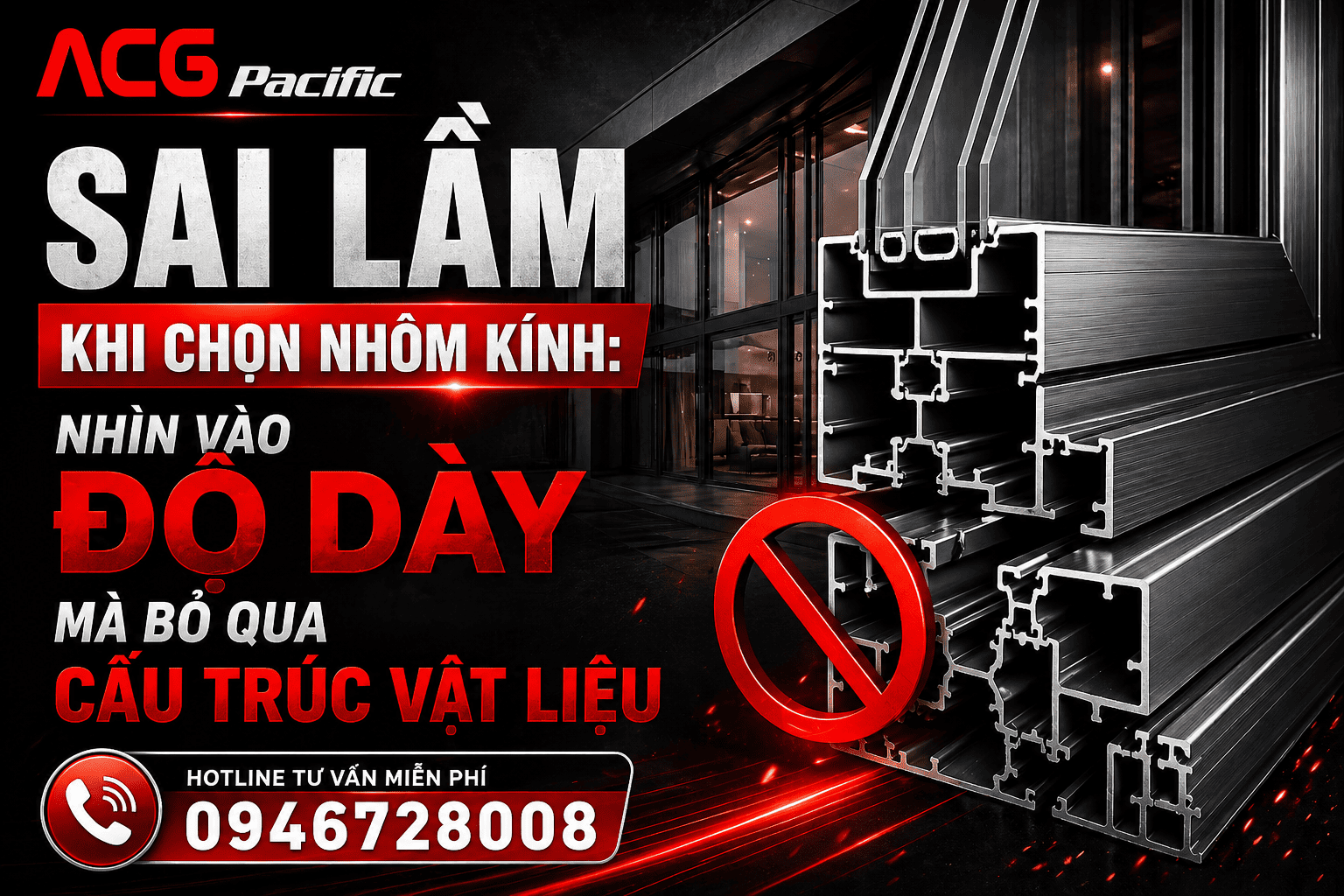 Sai lầm khi chọn nhôm kính: Nhìn vào độ dày mà bỏ qua cấu trúc vật liệu