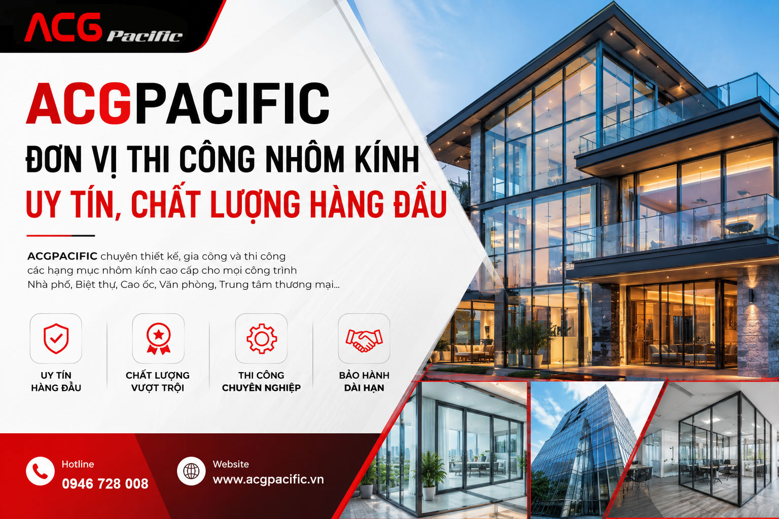 ACGPACIFIC - Đơn vị thi công nhôm kính uy tín, chất lượng hàng đầu