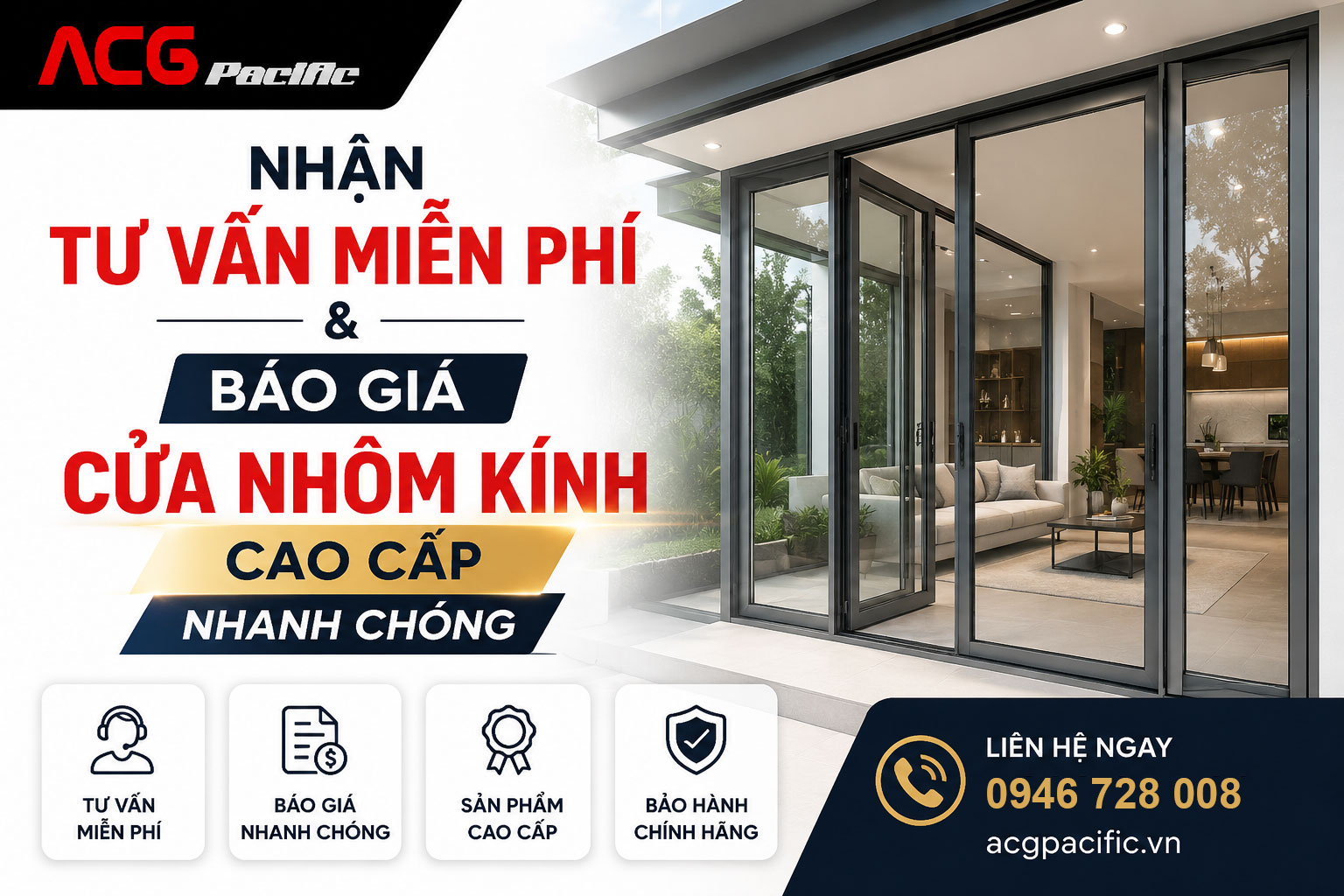 Nhận tư vấn miễn phí và báo giá cửa nhôm kính cao cấp nhanh chóng