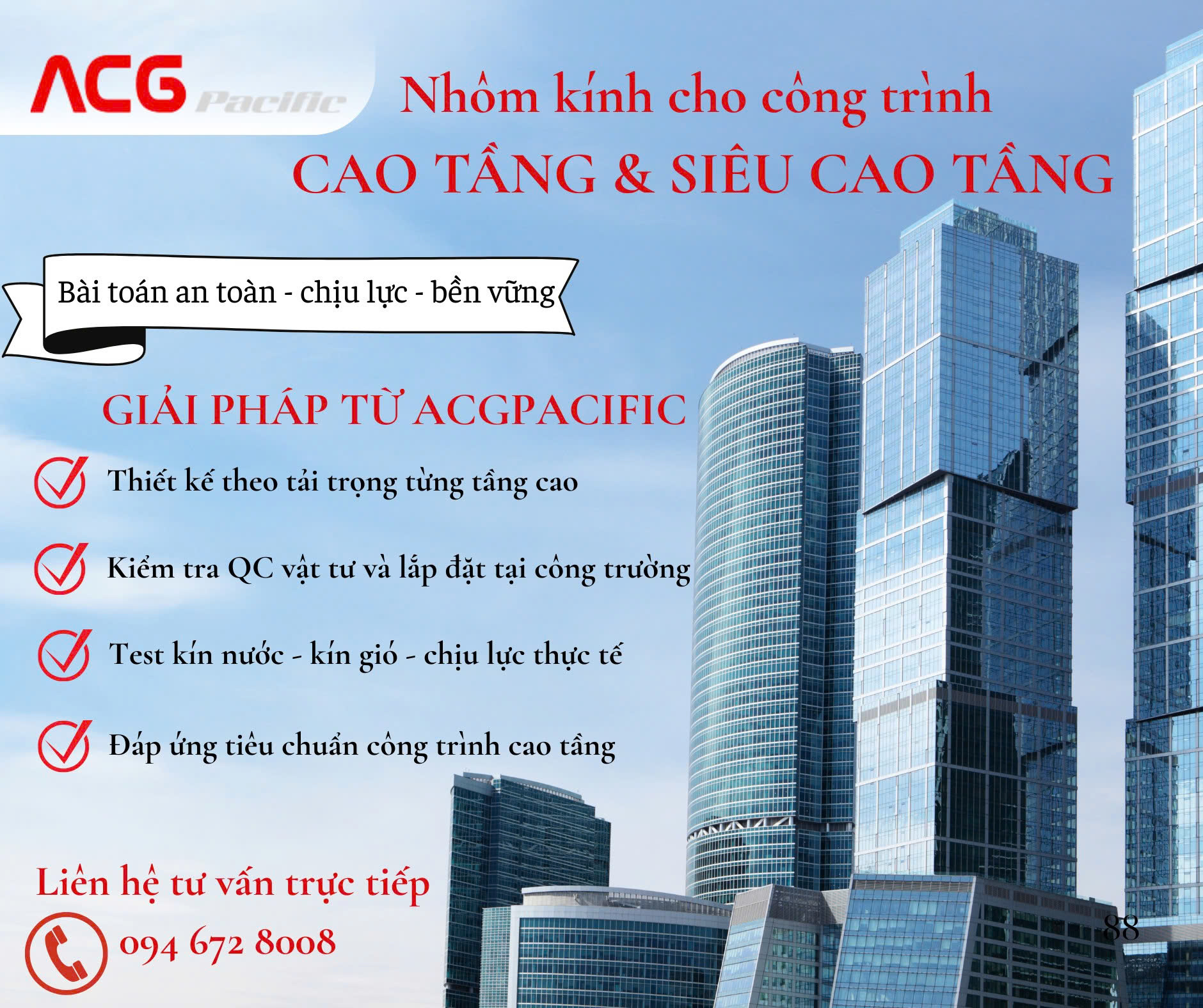 Nhôm kính trong công trình cao tầng & siêu cao tầng - Bài toán an toàn và chịu lực